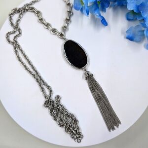 Reversible and Cute Vintage Long Necklace with Tassel